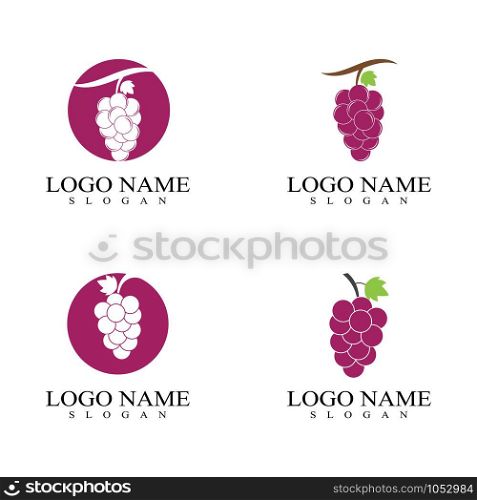 Set of grapes logo template vector icon illustration design