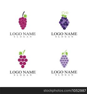 Set of grapes logo template vector icon illustration design