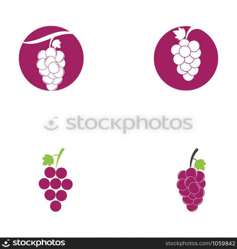 set of grapes logo template vector icon illustration design
