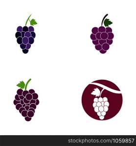 set of grapes logo template vector icon illustration design