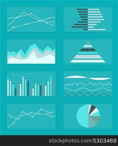 Set of Graphs and Charts. Data and Statistic, Informative Infographics. Vector Illustration. EPS10. Set of Graphs and Charts. Data, Statistic, Informative