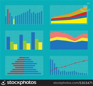 Set of Graphs and Charts. Data and Statistic, Informative Infographics. Vector Illustration. EPS10. Set of Graphs and Charts. Data, Statistic, Informative