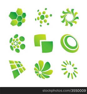 set of green design elements