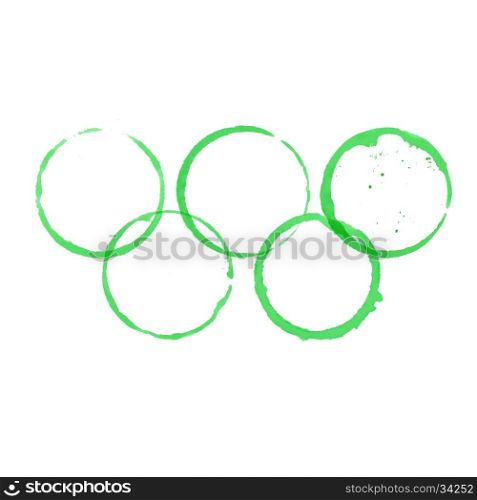 Set of green sports rings games summer competition