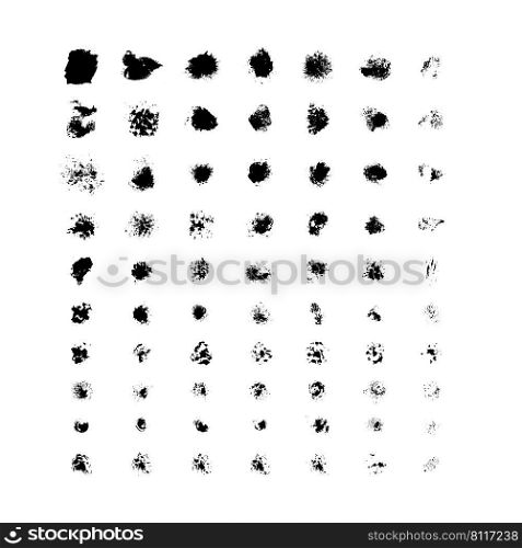 Set of grunge black paint, ink strokes and splatters, grungy painted lines. Vector brushstroke set.. Set of grunge black paint, ink strokes and splatters, grungy painted lines. Vector brushstroke 
