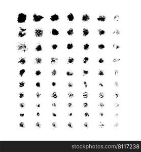 Set of grunge black paint, ink strokes and splatters, grungy painted lines. Vector brushstroke set.. Set of grunge black paint, ink strokes and splatters, grungy painted lines. Vector brushstroke 