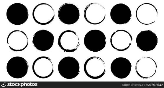 set of grunge circle brush. Vector illustration. EPS 10.. set of grunge circle brush. Vector illustration.