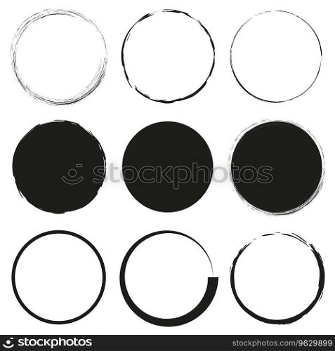 Set of grunge circle brush. Vector illustration. EPS 10. Stock image.. Set of grunge circle brush. Vector illustration. EPS 10.