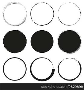Set of grunge circle brush. Vector illustration. EPS 10. Stock image.. Set of grunge circle brush. Vector illustration. EPS 10.