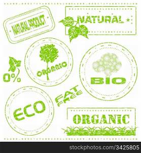 Set of grungy eco stamps, vector illustration
