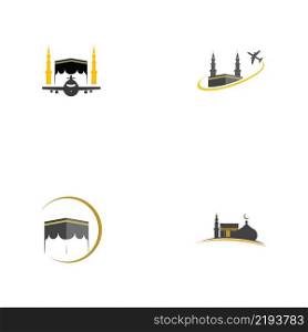 set of hajj and umrah logo illustration