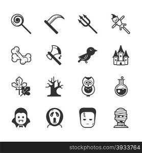 Set of halloween icons , eps10 vector format