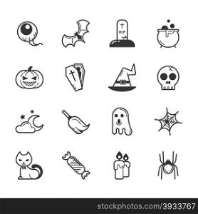 Set of halloween icons , eps10 vector format