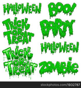 Set of halloween lettering phrases. Design element for poster, card, banner, flyer. Vector illustration