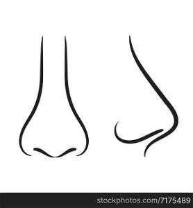 set of hand drawing nose, stock vector illustration
