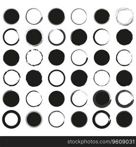 Set of hand drawn circle. Scribble doodle circle set. Brush circle set. Drawing circle set. Vector illustration. EPS 10. Stock image.. Set of hand drawn circle. Scribble doodle circle set. Brush circle set. Drawing circle set. Vector illustration. EPS 10.