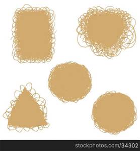 Set of hand drawn doodle backgrounds. Vector Set of Sketch Abstract Doodle Frames. Vector element.