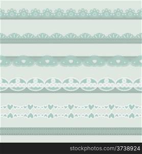 Set of hand-drawn Lace Paper Punch Borders