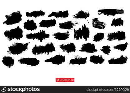 set of hand drawn painted scratched vector Illustrations template of grunge banners abstract background brush texture for promotion sale. isolated on white