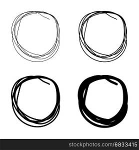 Set of Hand Drawn Scribble Circles. Set of Hand Drawn Scribble Circles, vector design elements