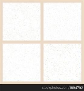 Set of handmade natural paper vector textures. Distressed seamless patterns. Pale dust and sshavings isolated background.