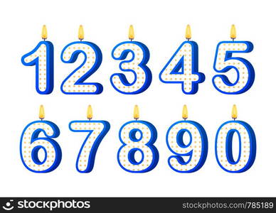 Set of Happy Birthday candle numbers. Vector illustration. Set of Happy Birthday candle numbers. Vector stock illustration