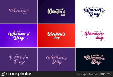 Set of Happy International Woman’s Day signs and emblems vector design elements. signs. labels. badges collection