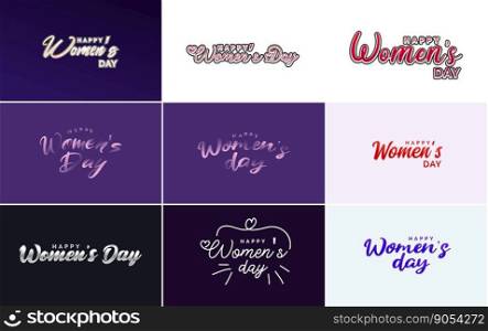 Set of Happy International Woman’s Day signs. emblems. and vector design elements. including signs. labels. and badges collection suitable for use in a variety of designs