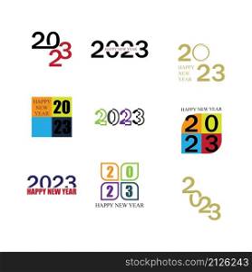set of happy new year 2023 vector illustration design template
