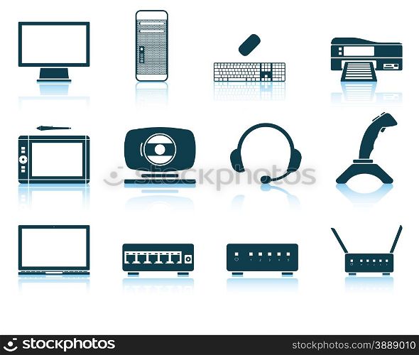 Set of hardware icons. EPS 10 vector illustration without transparency.