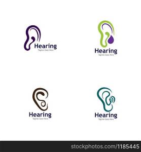 Set of Hearing Logo Template vector icon illustration design