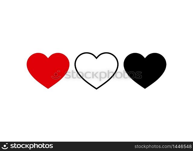 Set of heart icon. Live stream video, chat, likes. Social media icon heart shape.Thumbs up vector illustration