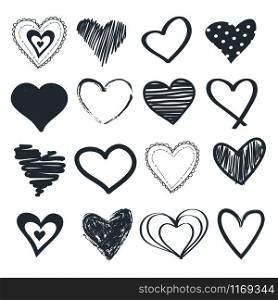 Set of hearts and vector illustration