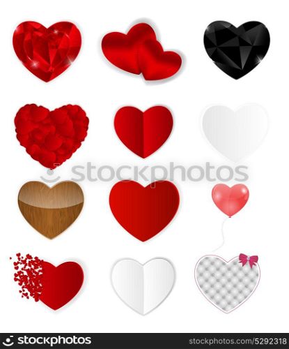 Set of Hearts. Isolated Vector Illustration. EPS10. Set of Hearts. Vector Illustration