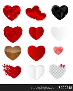 Set of Hearts. Isolated Vector Illustration. EPS10. Set of Hearts. Vector Illustration