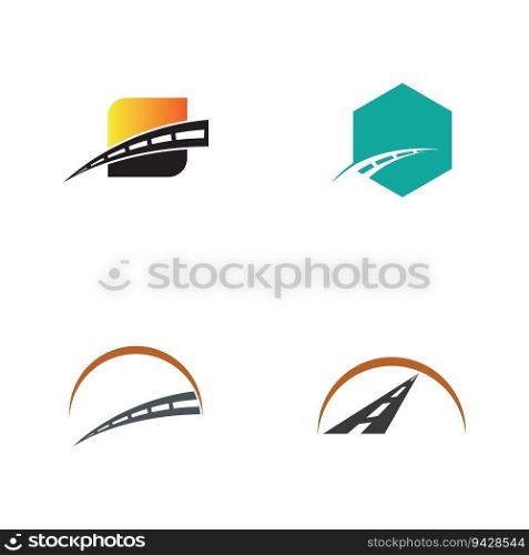 set of highway freeway road infrastructure logo and symbol