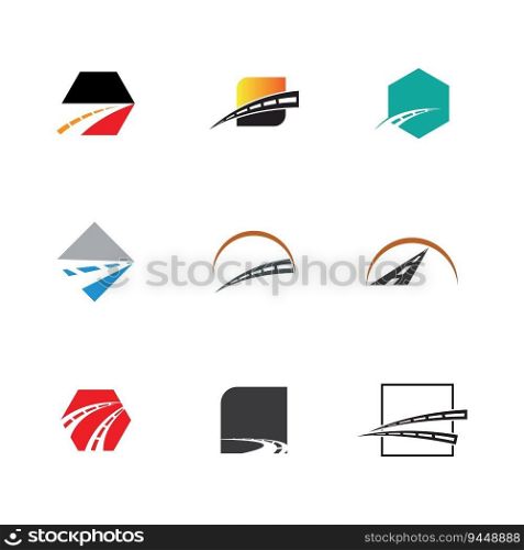 set of highway freeway road infrastructure logo and symbol design