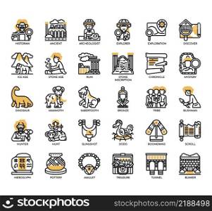 Set of History thin line icons for any web and app project.