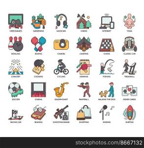 Set of Hobbies thin line icons for any web and app project.