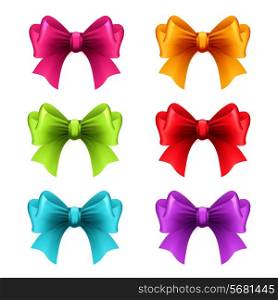 Set of holiday ribbon with bow Vector illustration
