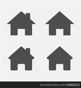 Set of home icons. Home sign, symbol.