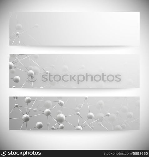 Set of horizontal banners. Abstract blue background vector illustration.. Set of horizontal banners. Abstract blue background vector illustration