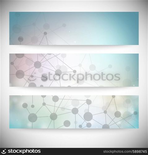 Set of horizontal banners. Abstract blue background vector illustration.. Set of horizontal banners. Abstract blue background vector illustration