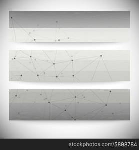 Set of horizontal banners. Abstract gray background vector, illustration for communication.