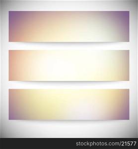 Set of horizontal banners. Abstract multicolored defocused lights background vector illustration.. Set of horizontal banners. Abstract multicolored defocused lights background vector illustration