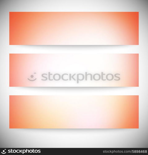 Set of horizontal banners. Abstract multicolored defocused lights background vector illustration.. Set of horizontal banners. Abstract multicolored defocused lights background vector illustration