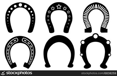 set of horseshoes isolated on white