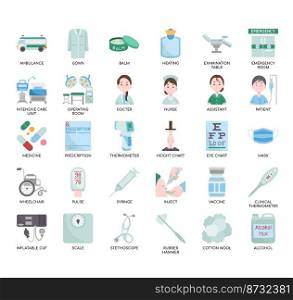 Set of Hospital thin line icons for any web and app project.