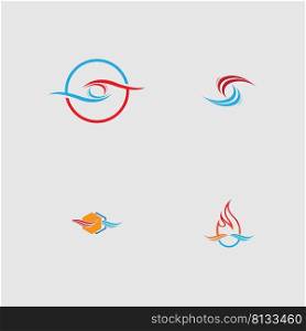 set of hot and cold logo illustration design template