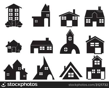 set of house icons for web design